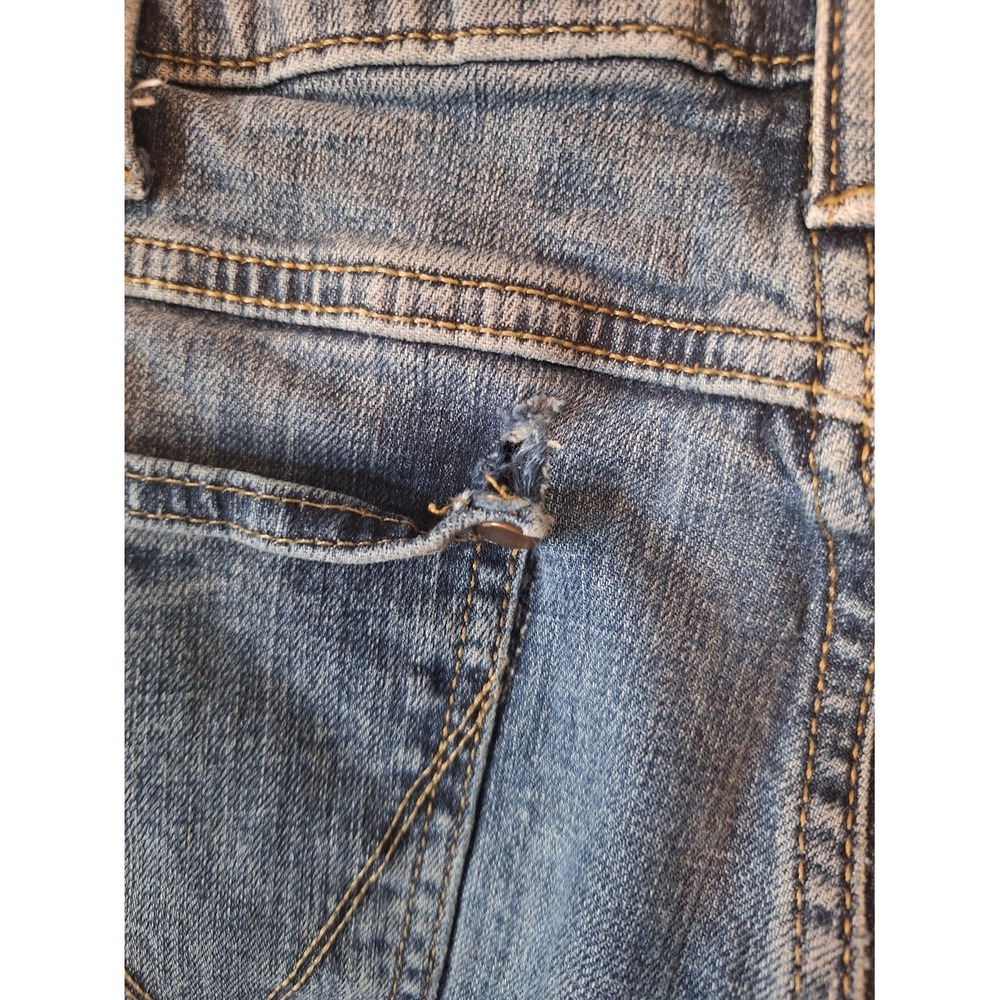 Wrangler Retro Slim Boot Jeans Mens 32x32 Medium Wash Distressed 1077MWZGL - Picture 3 of 5